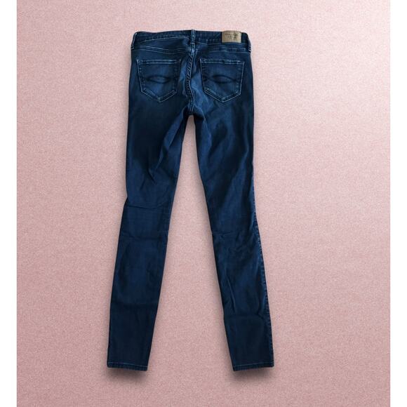 Abercrombie & Fitch High Rise Skinny Jean in Deep Blue - Picture 2 of 3